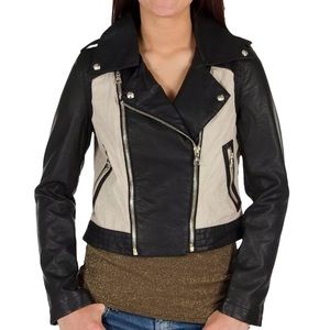 💕x4HP💕Sam Edelman vegan leather linen moto jacket